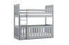 Graues Etagenbett aus Holz mit Sicherheitsgitter und Leiter