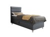 Modernes Boxspringbett Einzelbett dunkelgrau freigestellt auf weißem Hintergrund