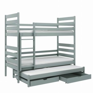 TOMI Etagenbett Ausziehbett für 3 Kinder mit Schubladen Deine Möbel