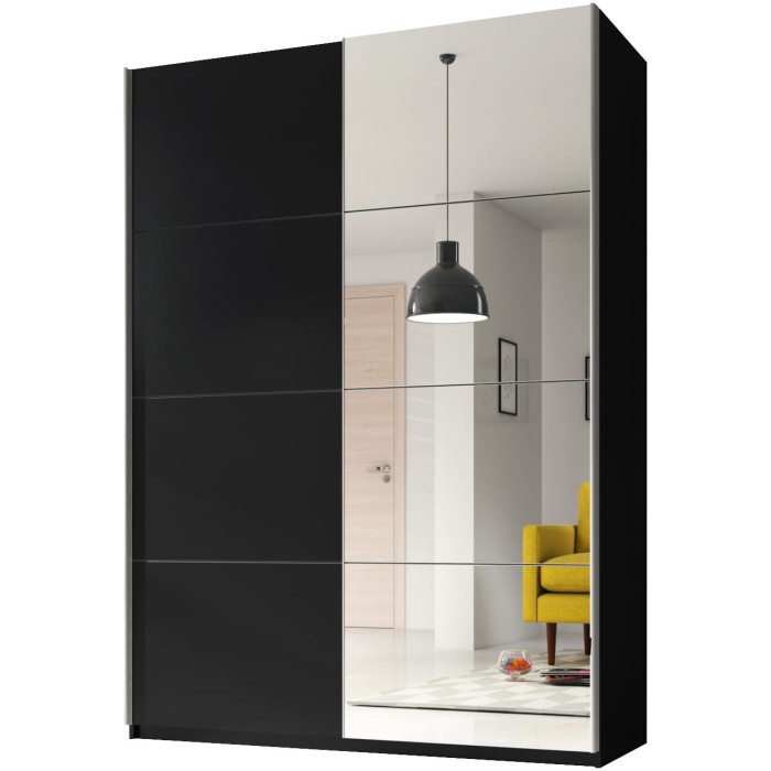 Kleiderschrank BEMO Korpus und Fronten Szchwarz matt + Spiegel 120'.jpg
