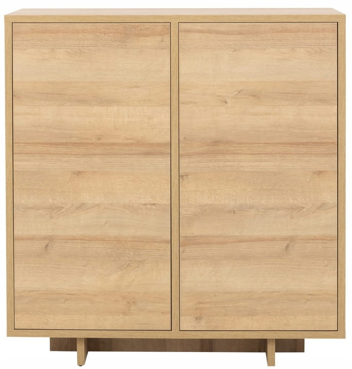 Zweitüriges Sideboard in Eiche-Optik für minimalistischen Stauraum.