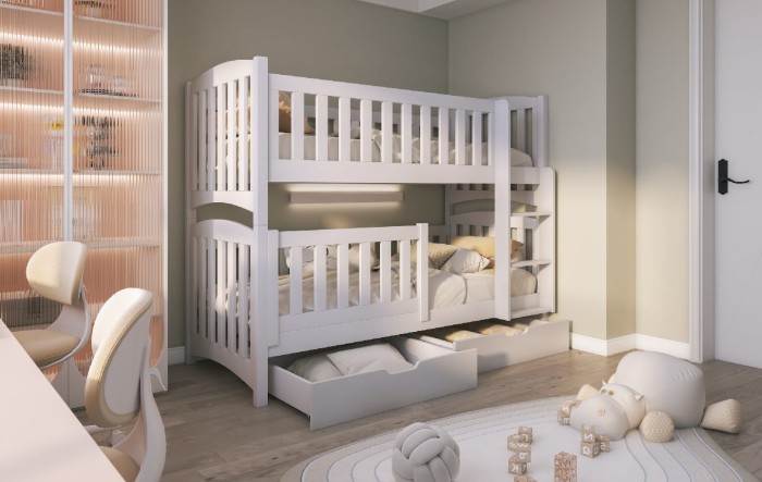 Etagenbett Kinderbett Hochbett für 2 Kinder NOAH II Weiss Acryl.jpg