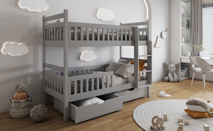 Etagenbett Hochbett Kinderbett für 2 Kinder ANTJE Grau  Acryl.jpg