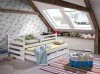 Kinderbett Ausziehbett für 2 Kinder TINA Weiß