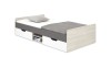 Funktionsbett für Kinder und Jugendliche mit viel Stauraum in hellem Holzdesign.
