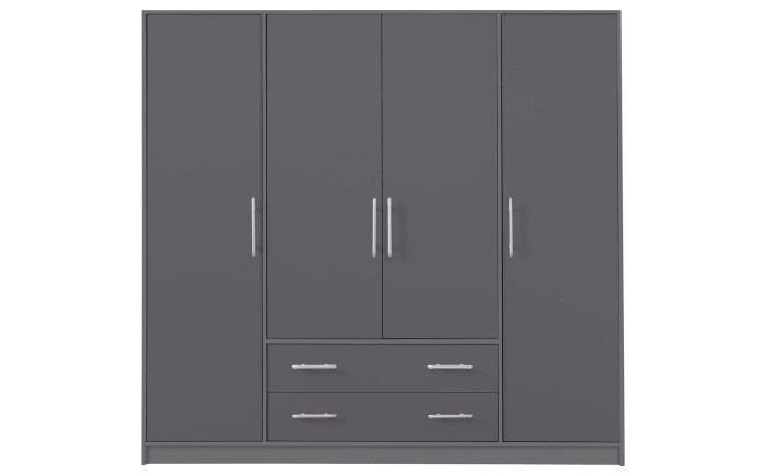 Kleiderschrank 4-türig Garderobe Garderobensystem SAM SR1 Anthrazit