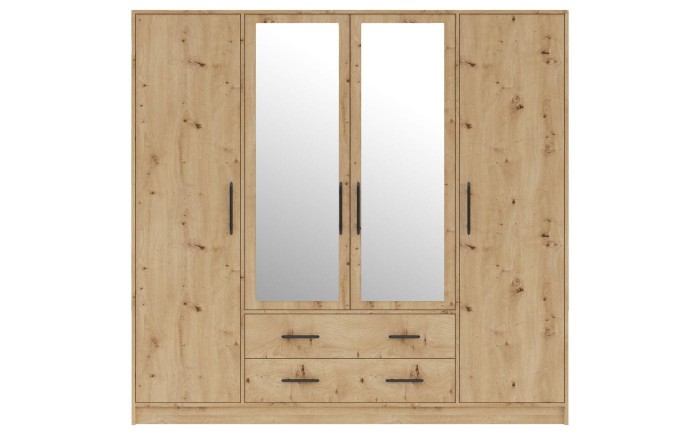 Kleiderschrank 4-türig Garderobe Garderobensystem SAM SR1 Artisan mit Spiegel