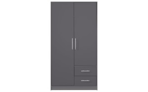 SAM SR3 Kleiderschrank 2-türig Garderobe Garderobensystem Anthrazit Deine Möbel