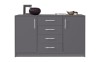 Großes Sideboard in Anthrazit mit 4 Schubladen und 2 Türen für das Wohnzimmer.