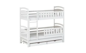 IDA 90x200 Weiß Etagenbett Ausziehbett für 3 Kinder mit Schubladen Deine Möbel