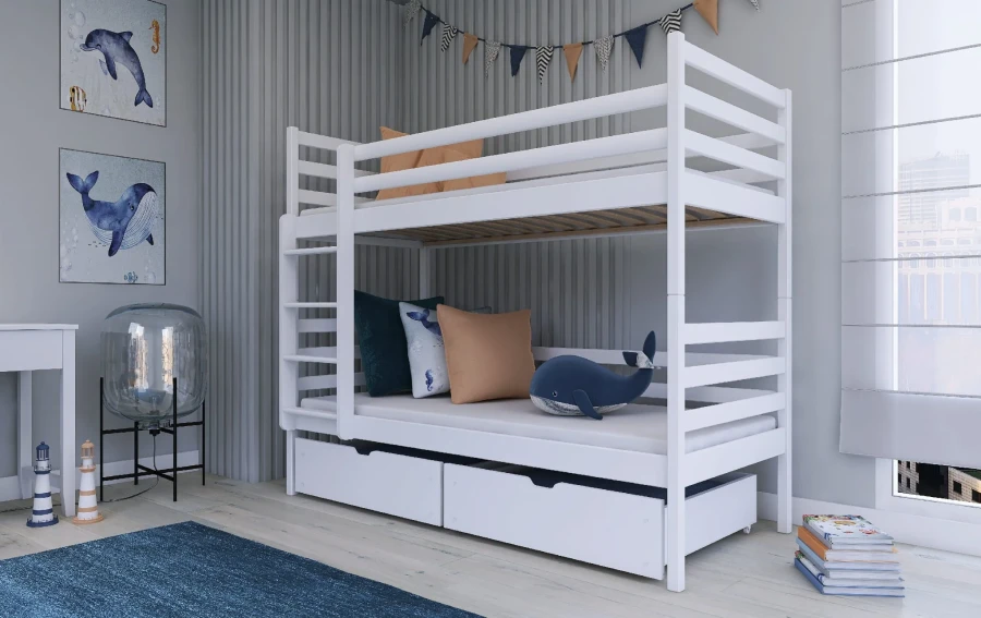 Etagenbett für 2 Kinder NEMO Weiß