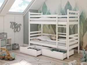 NEMO 90x200 Weiß Etagenbett für 2 Kinder mit Schubladen Deine Möbel