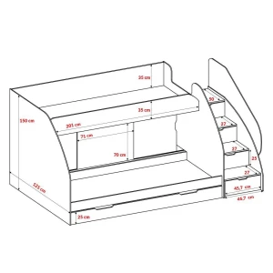 MARGO Etagenbett Funktionsbett für 2 Kinder mit Treppe Deine Möbel