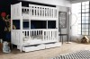 Weißes Etagenbett in einem stilvollen Kinderzimmer mit Weltraum-Wandgestaltung.