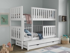 OLIVIA Etagenbett Ausziehbett für 3 Kinder mit Schubladen Deine Möbel