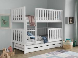 OLIVIA Etagenbett Ausziehbett für 3 Kinder mit Schubladen Deine Möbel