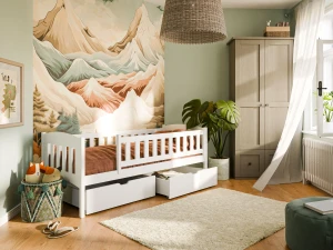 GUSTAV 80x180 Weiß Einzelbett mit Schubladen Deine Möbel