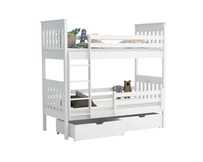 Etagenbett für 2 Kinder AGATHE 90x200 Weiß