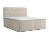 Boxspringbett in Beige mit elegantem Kopfteil in strukturierter Optik