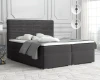 Anthrazitfarbenes Boxspringbett im modernen Schlafzimmer mit Dekoration