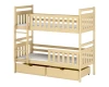 Stapelbed van natuurlijk grenenhout met twee laden and ladder voor de kinderkamer.