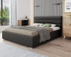 Elegantes Polsterbett in Anthrazit für ein modernes Schlafzimmer.