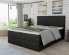 Schwarzes Doppelbett Boxspring mit glitzernden Kristalldetails und grauem Bezug