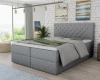 Hellgraues Boxspringbett mit luxuriöser Steppung und stilvollem Design