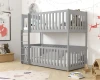 Modernes graues Stockbett für Kinder in einem liebevoll dekorierten Kinderzimmer-Ambiente.