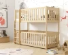 Naturfarbenes Etagenbett aus Holz in einem modern eingerichteten Kinderzimmer.