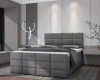 Elegantes Boxspringbett in Grau für ein stilvolles und modernes Schlafzimmer.