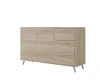 Sideboard in heller Eiche-Optik mit 2 Türen und 3 Schubladen, skandinavisches Design.
