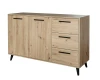 Modernes Sideboard Eiche mit schwarzen Beinen, perspektivische Ansicht