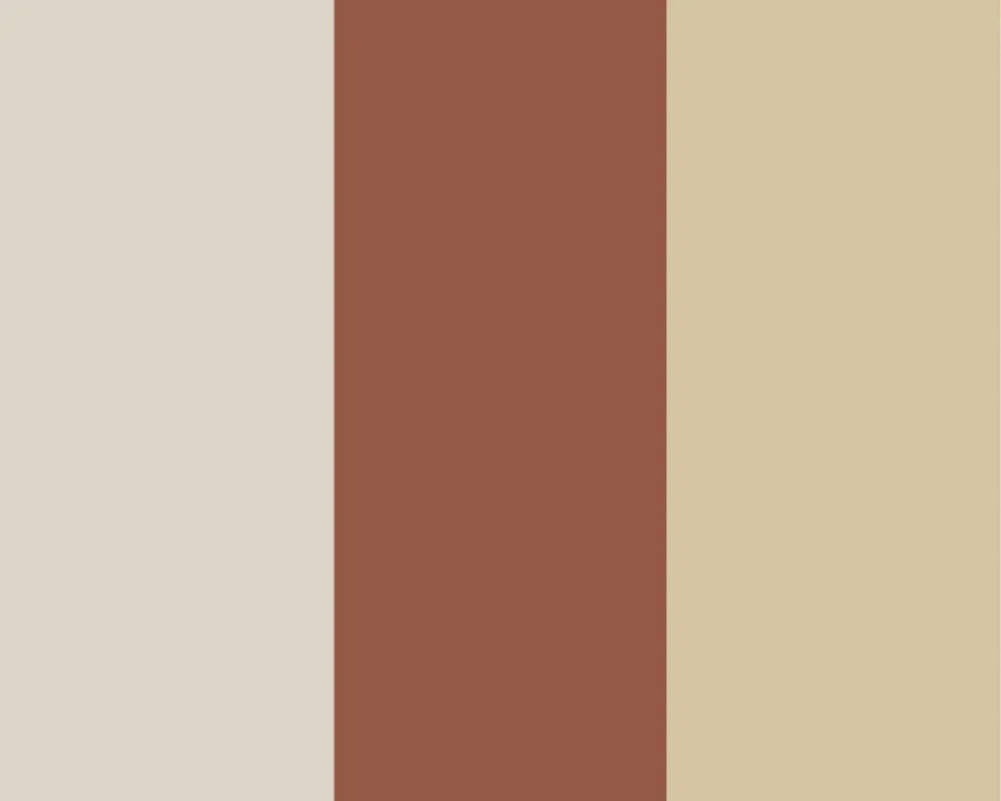 Farbpalette für Kinderzimmermöbel: Beige, Terrakotta und Naturholz-Optik.