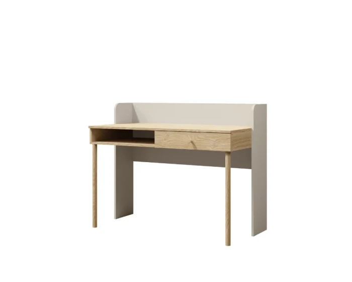 Moderner Schreibtisch in Eiche-Optik mit Schublade für Home-Office oder Kinderzimmer.