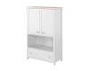 Moderner Kinder-Kleiderschrank in Weiß mit rosa Deckplatte und Knöpfen