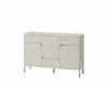 Moderne beige Kommode mit asymmetrischen Fronten für das Kinderzimmer.