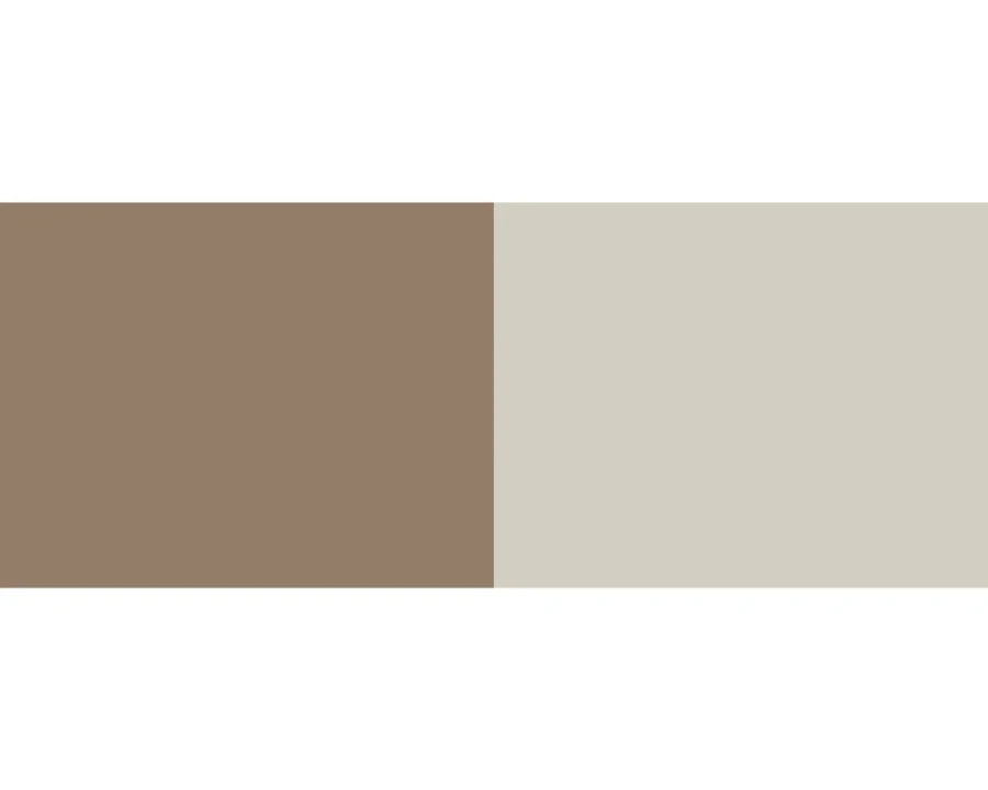 Zweifarbiges Farbmuster in Taupe und Creme für Möbeldekore.
