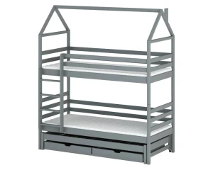 DORIS Etagenbett Hausbett für 3 Kinder mit Schubladen Deine Möbel