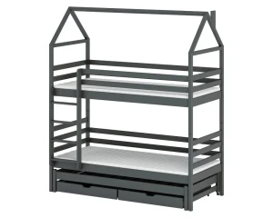 DORIS Etagenbett Hausbett für 3 Kinder mit Schubladen Deine Möbel