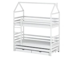 DORIS Etagenbett Hausbett für 3 Kinder mit Schubladen Deine Möbel