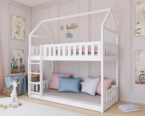 PAULINE Etagenbett Bodenbett Hausbett für 2 Kinder Deine Möbel