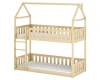Kindgerechtes Etagenbett aus Kiefer natur in Haus-Optik mit sicherem Rausfallschutz.