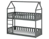 Dunkelgraues Hausbett Etagenbett für Kinder, freigestellt.