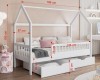 Abmessungen für kompaktes Hausbett 80x180 cm: 186 cm Länge und 150 cm Höhe.