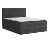 Stilvolles Boxspringbett in Dunkelgrau aus Cord mit praktischen Bettkasten-Schubladen.