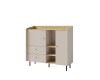 Modernes Sideboard in Beige und Eiche mit praktischem Stauraum für das Kinderzimmer.