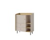 Beige Kommode mit Holz-Akzenten und offenen Fächern aus der Albi Serie