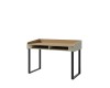 Schreibtisch in Eiche und Beige mit schwarzen U-Beinen für das Arbeitszimmer.