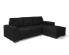 Schwarzes Ecksofa aus Cord in L-Form, modernes Polstersofa für das Wohnzimmer.